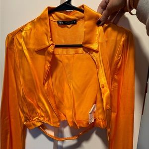 Zara Satin crop top size small